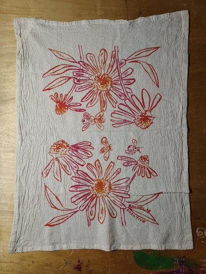 Purple Coneflower Cotton Flour Sack Towel