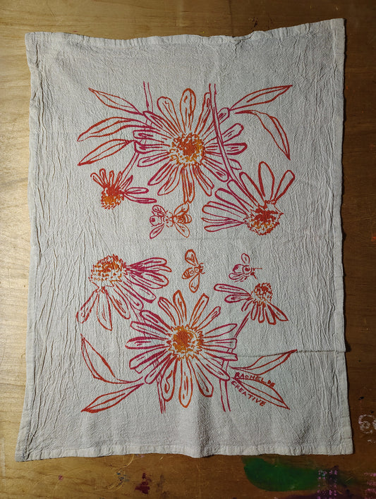 Purple Coneflower Cotton Flour Sack Towel