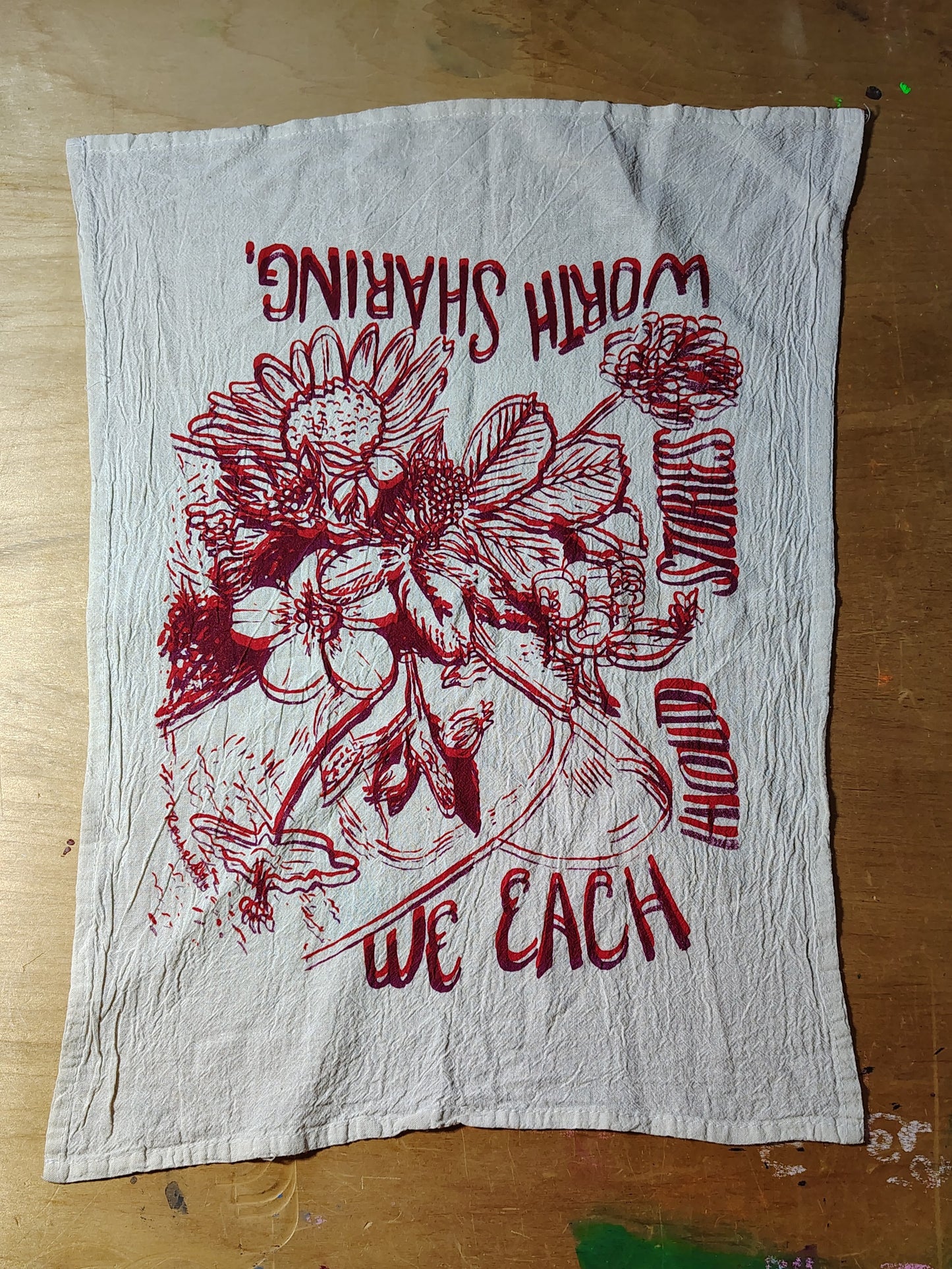 Stories Worth Sharing Flour Sack Kitchen Towel