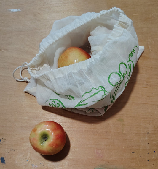 Gauzy Produce Bag Fruit and Veg Print